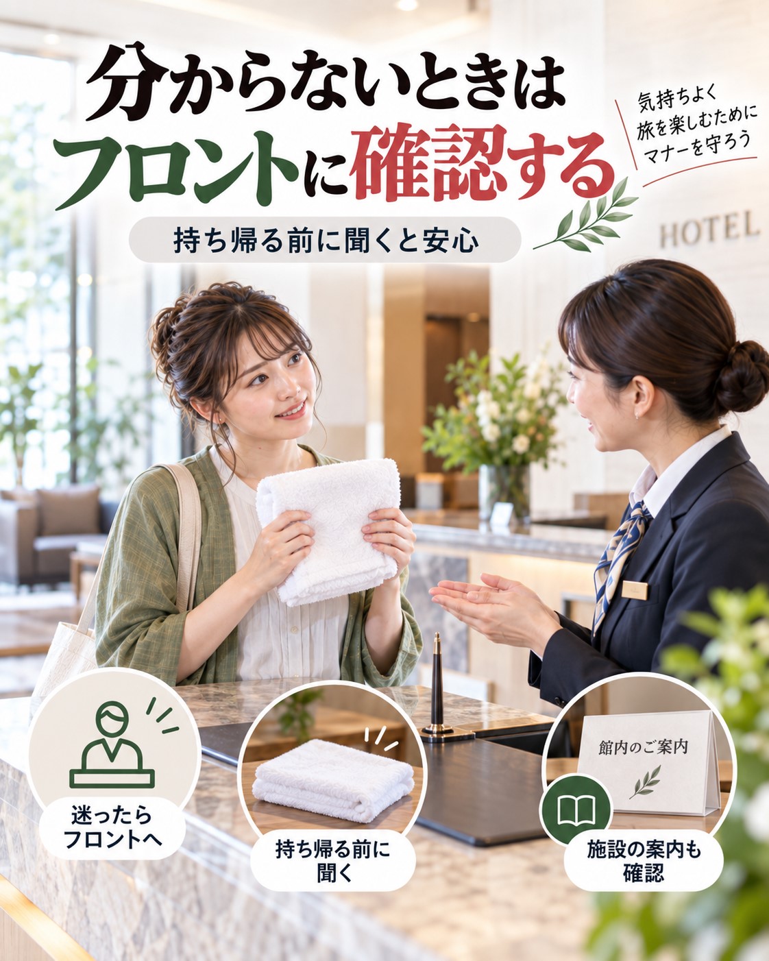 分からないときはフロントに確認する