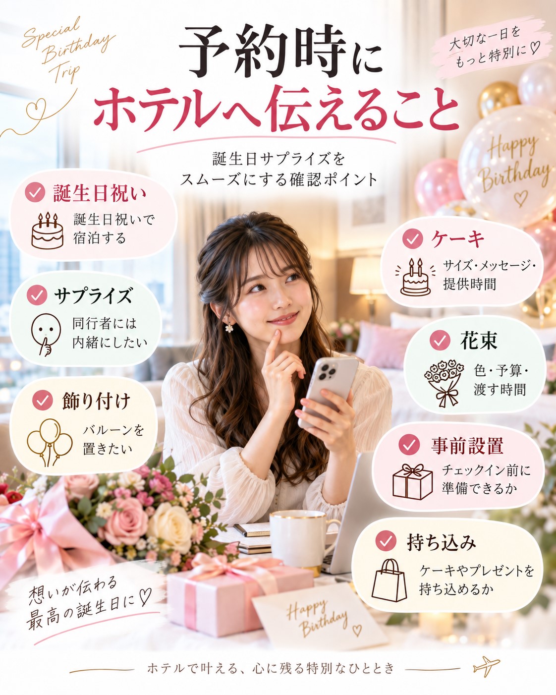 予約時にホテルへ伝えること