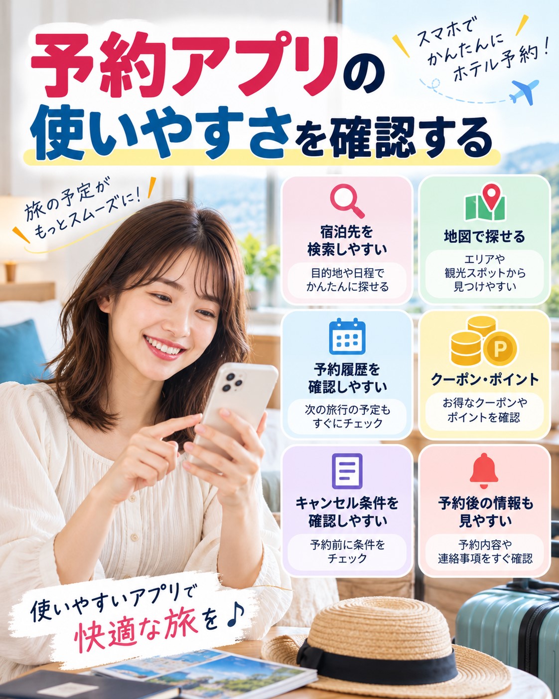 予約アプリの使いやすさを確認する