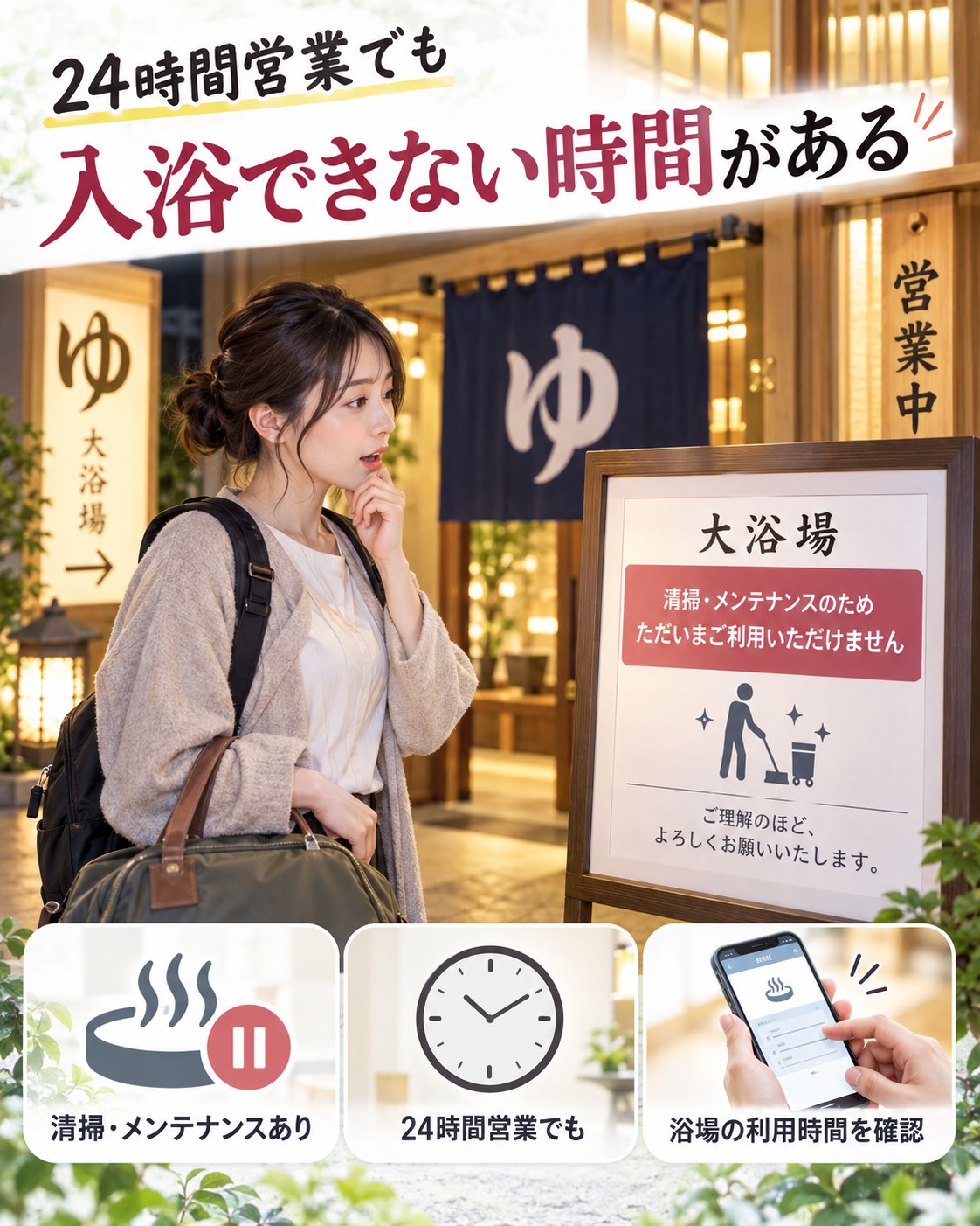 24時間営業でも入浴できない時間がある