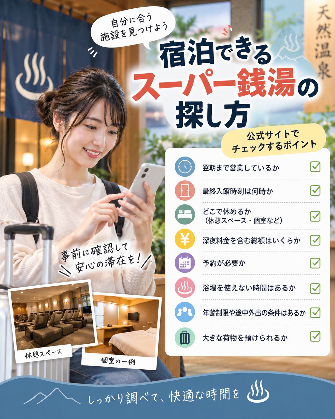 宿泊できるスーパー銭湯の探し方