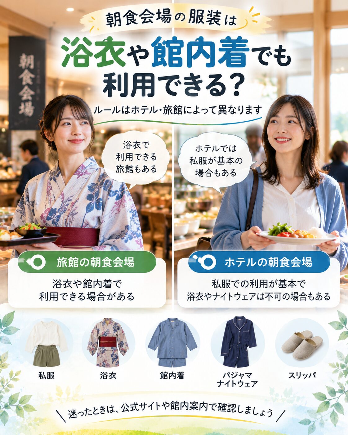 浴衣や館内着でも利用できる?