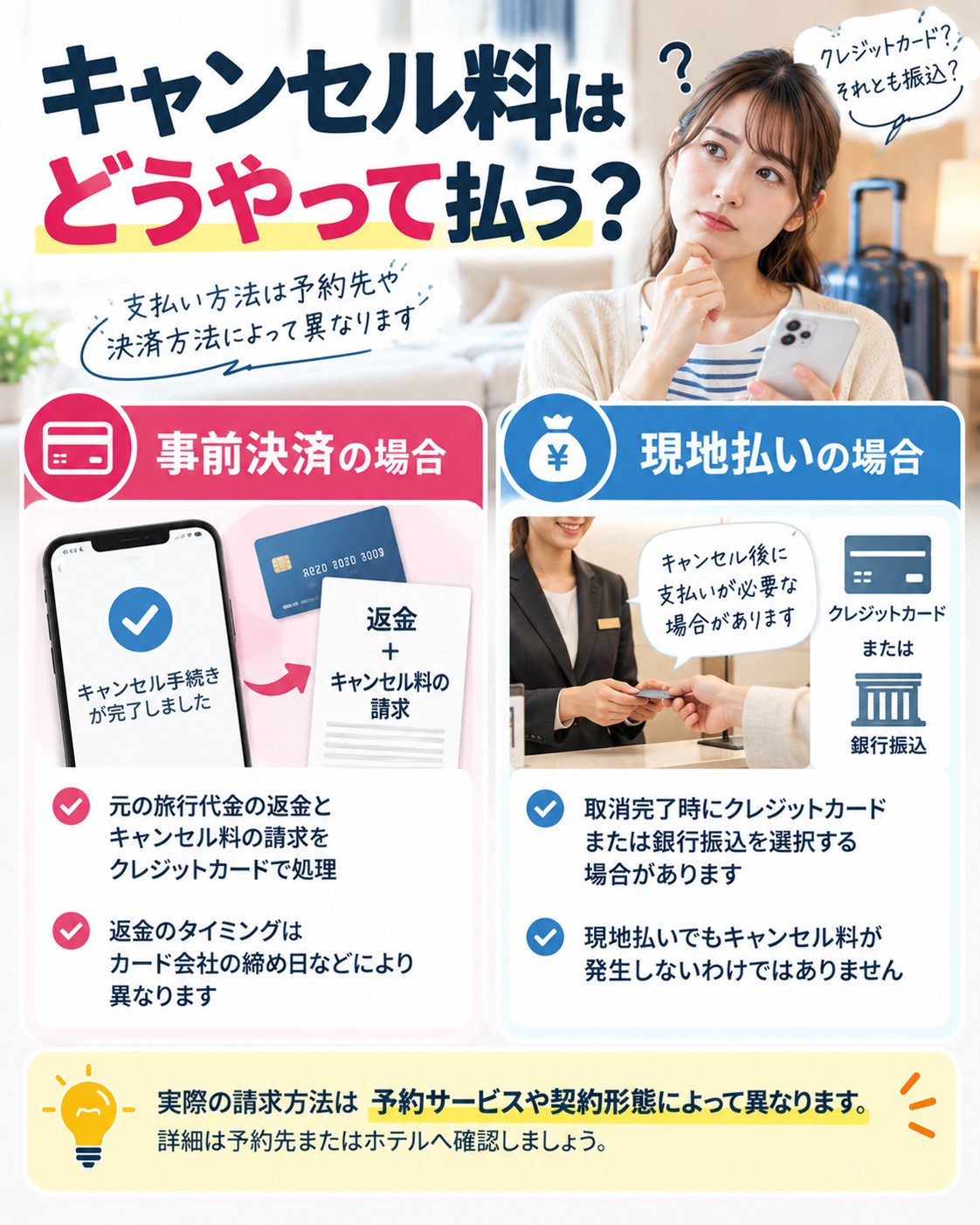 キャンセル料はどうやって払う?