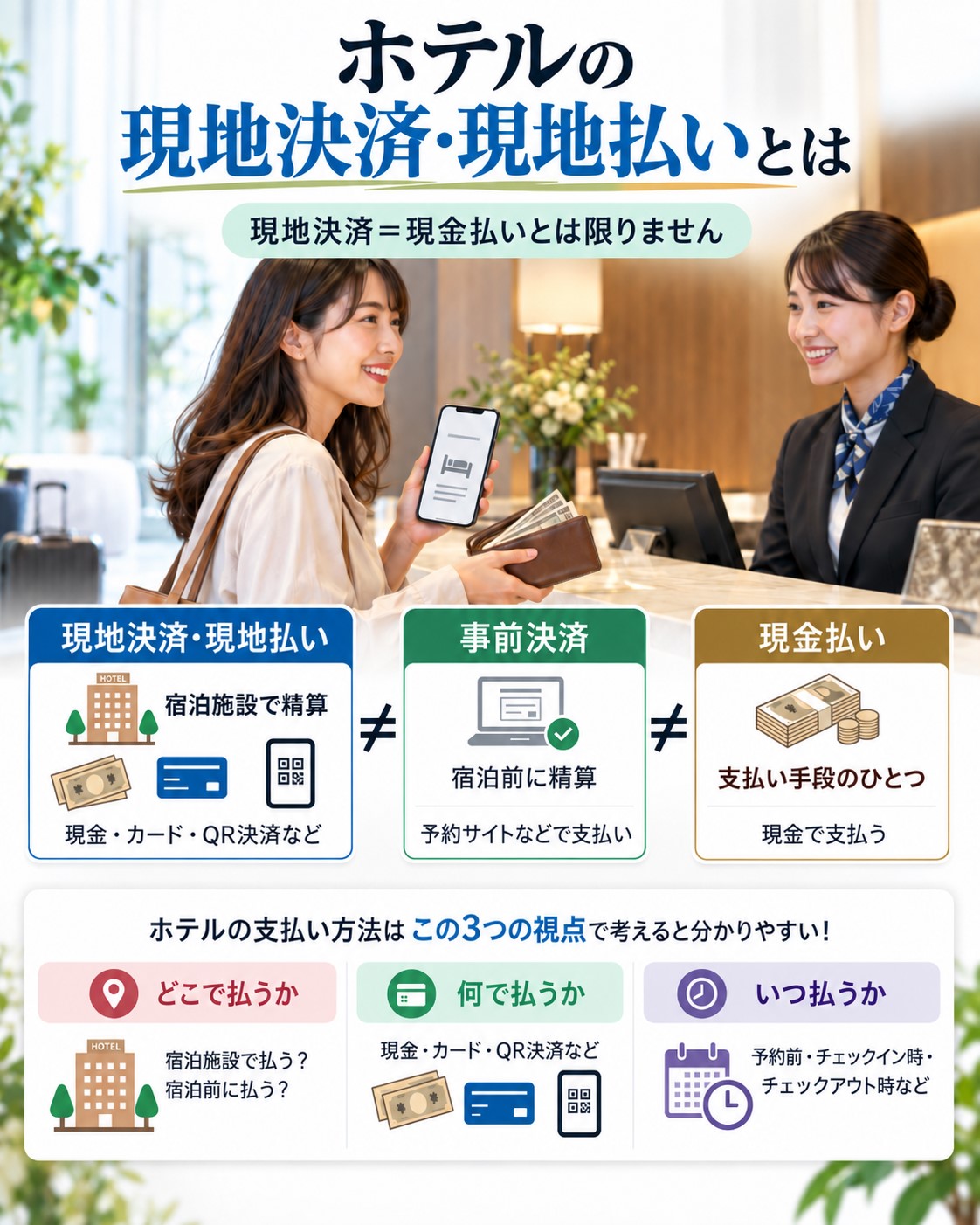 ホテルの現地決済・現地払いとは