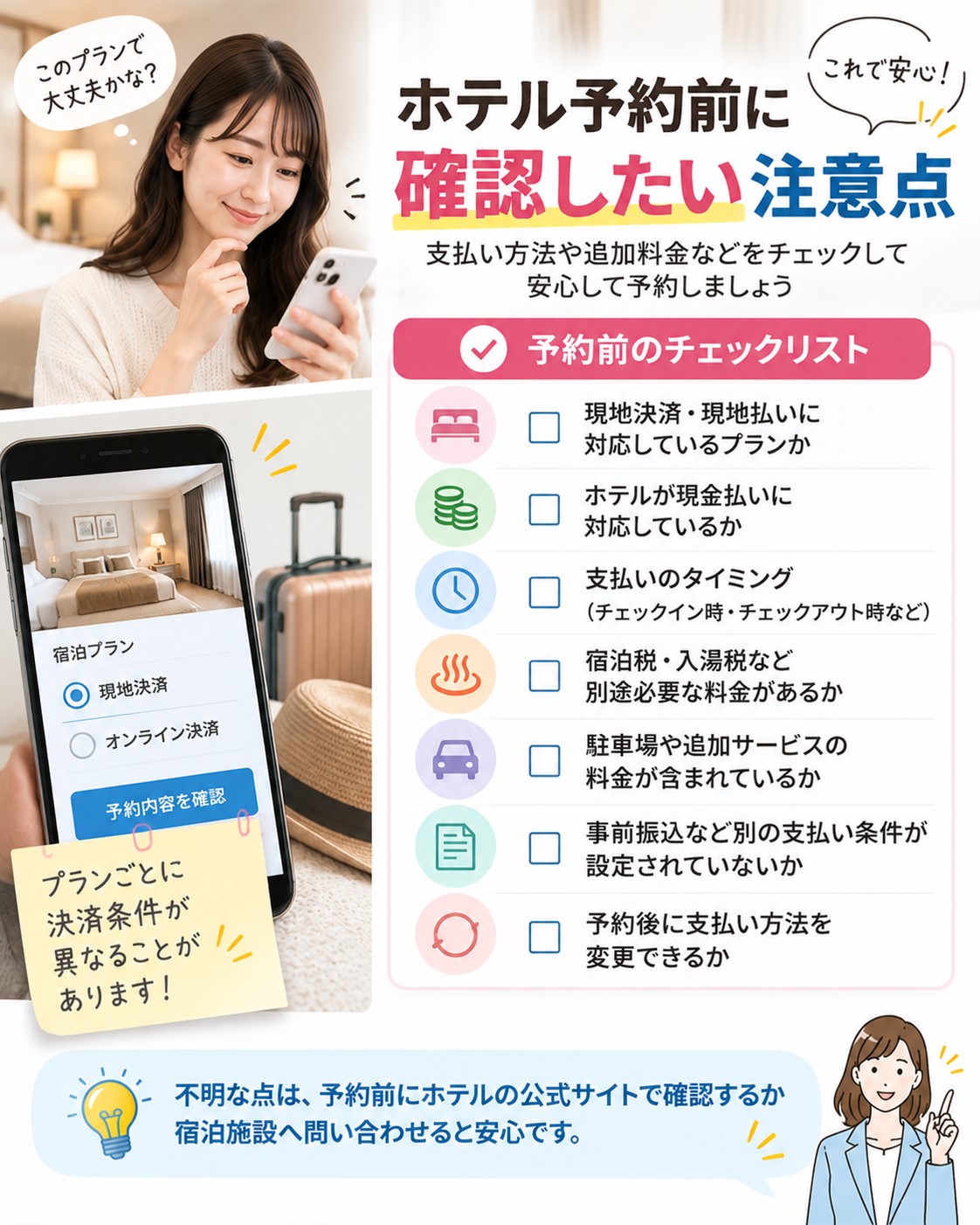 予約前に確認したい注意点