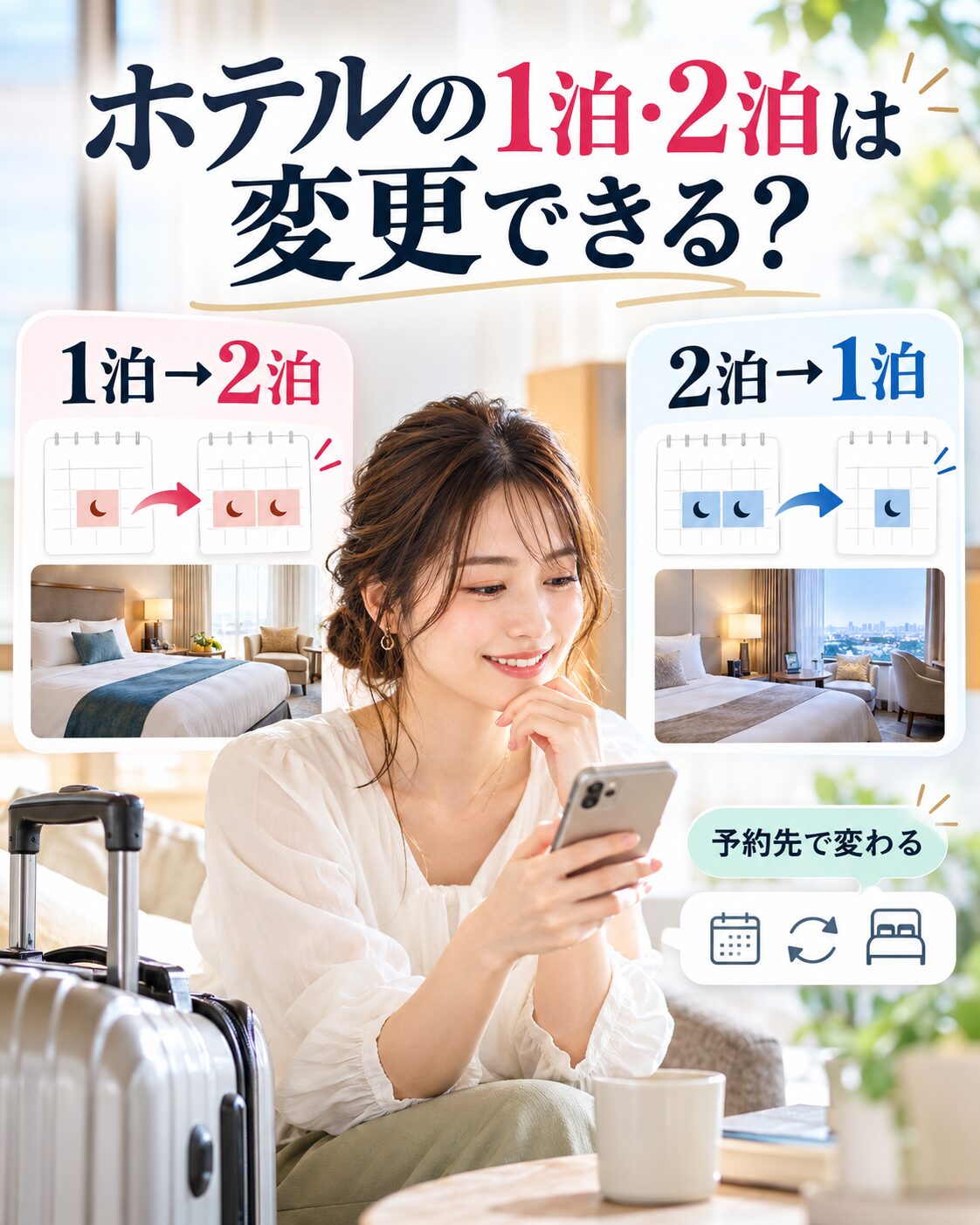 ホテルの1泊・2泊は変更できる?