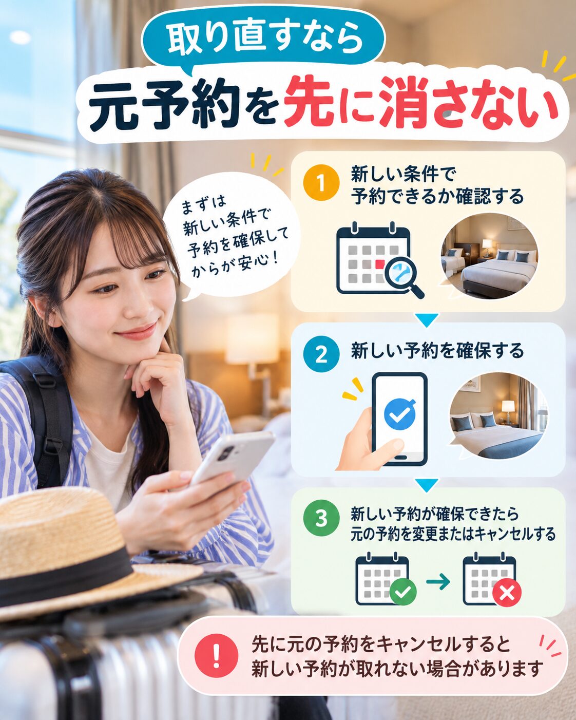 取り直すなら元予約を先に消さない