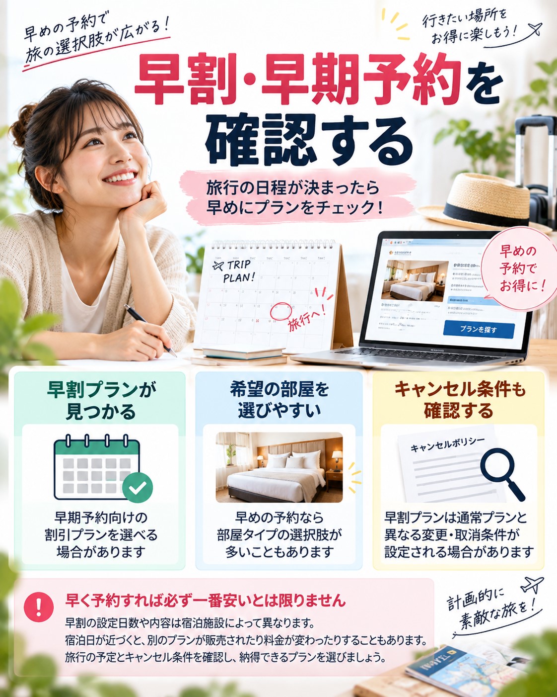 早割・早期予約を確認する