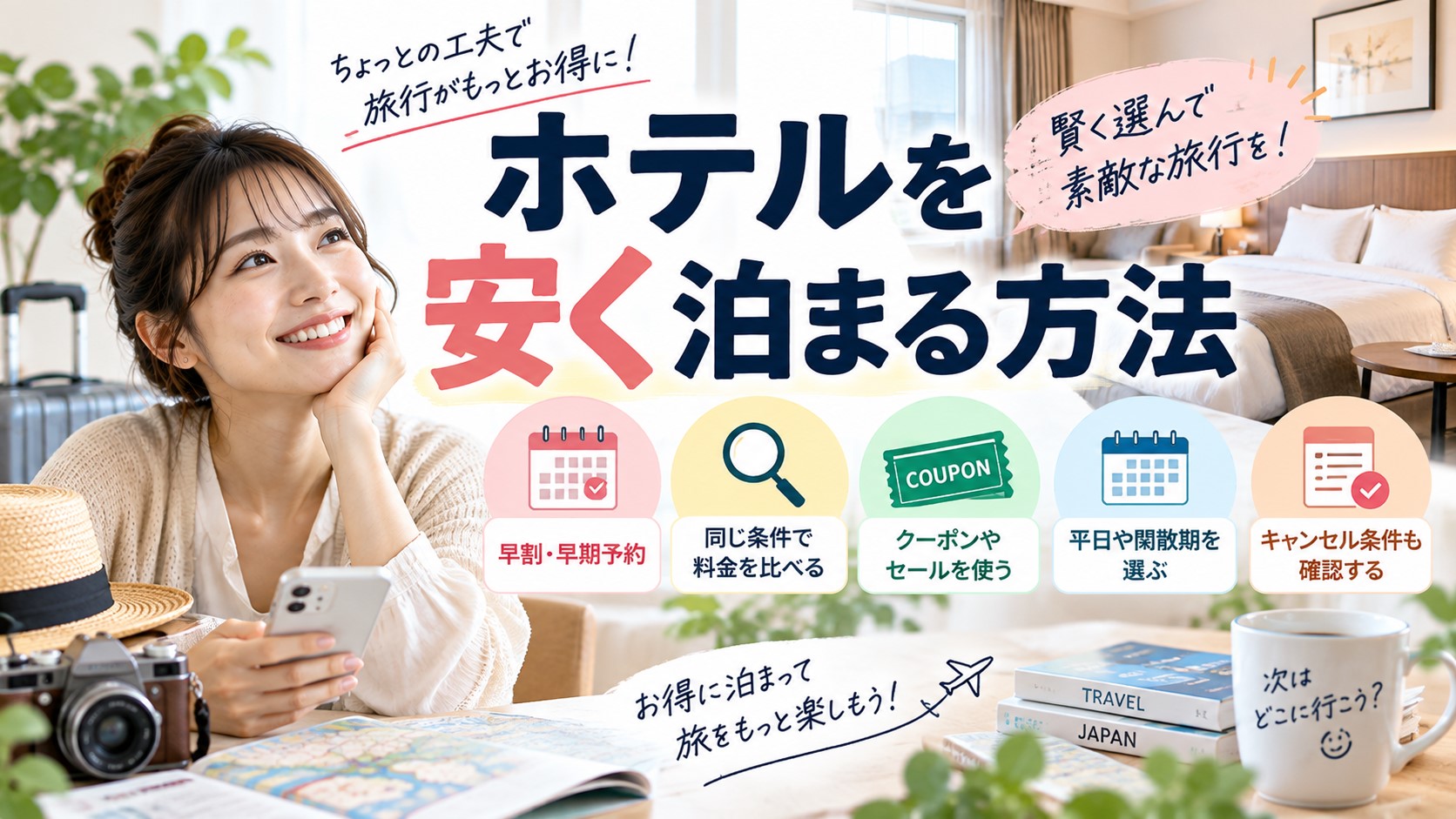 ホテルを安く泊まる方法｜安い時期・曜日・予約タイミングを解説