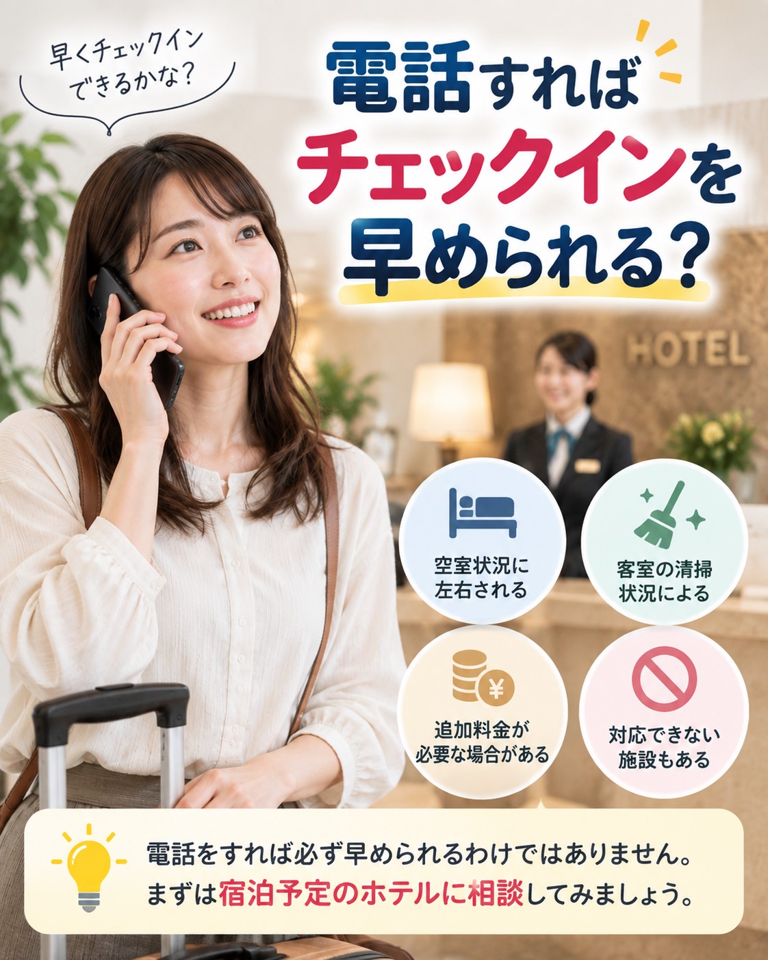 電話すればチェックインを早められる?