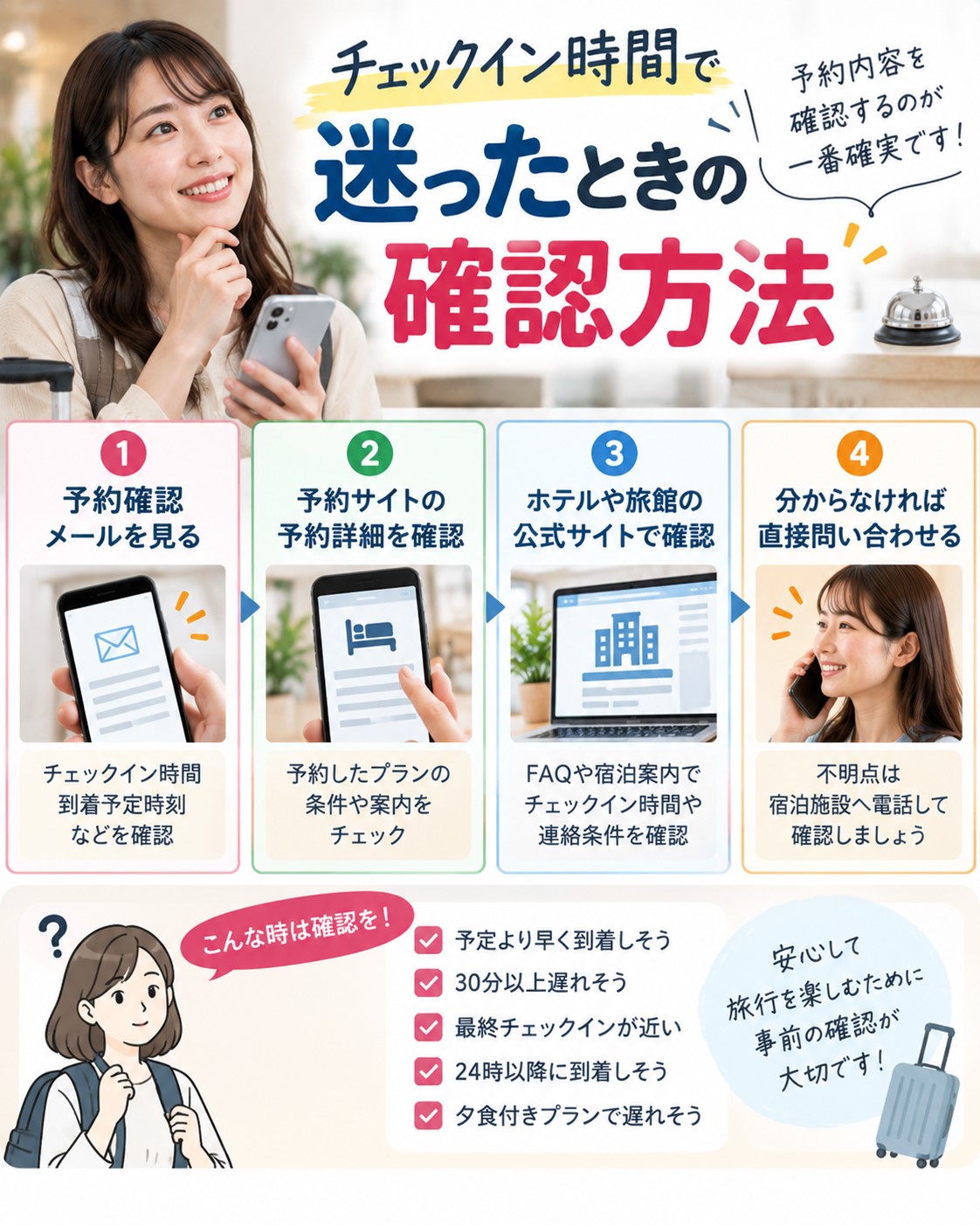 チェックイン時間で迷ったときの確認方法