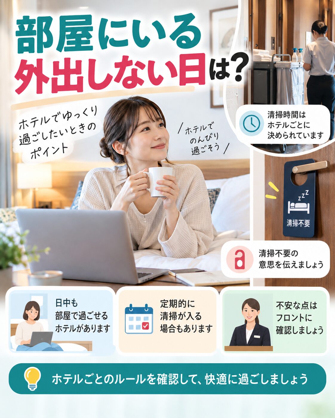 部屋にいる・外出しない日は?