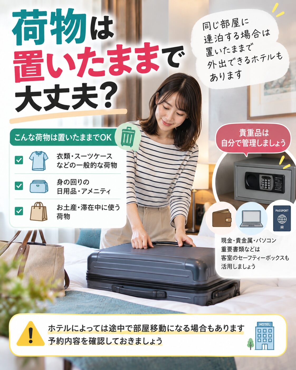 荷物は置いたままで大丈夫?