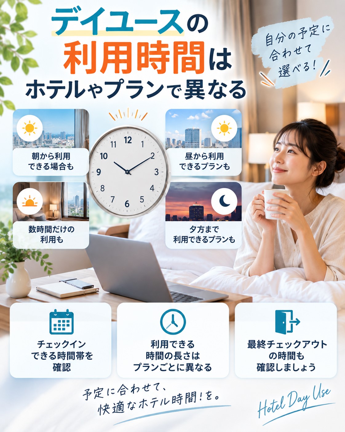 利用時間はホテルやプランで異なる