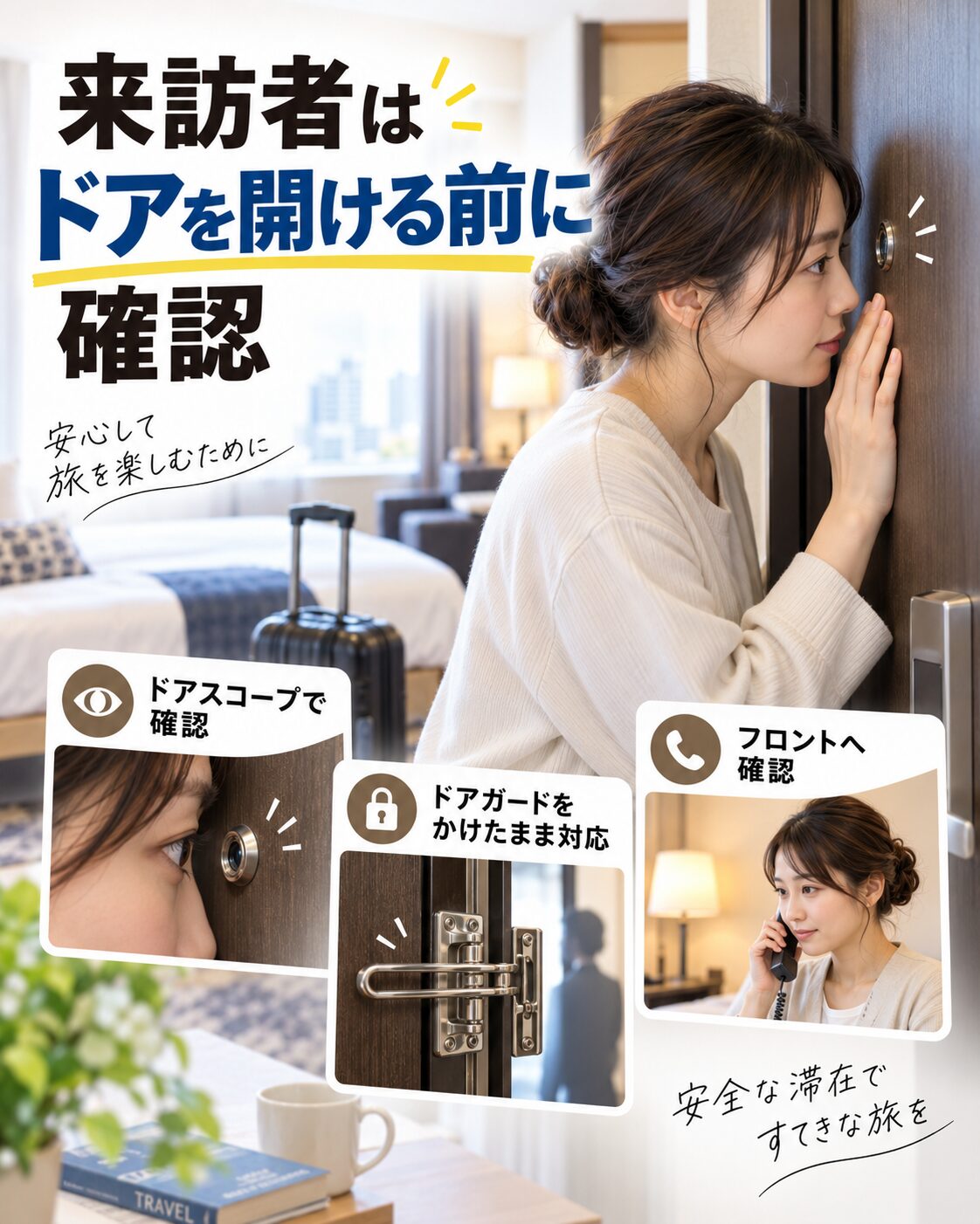来訪者はドアを開ける前に確認