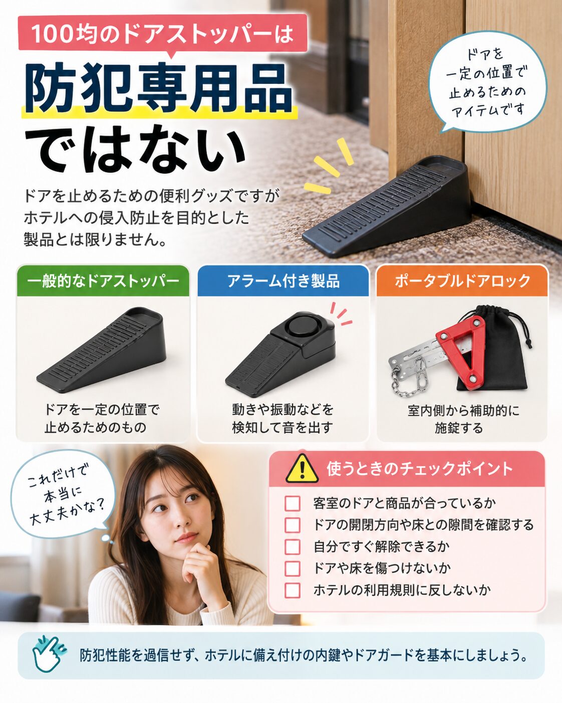 100均ドアストッパーは防犯専用品ではない