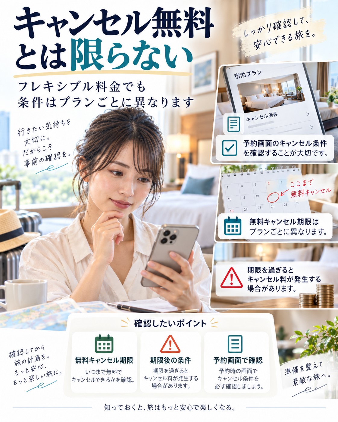 キャンセル無料とは限らない