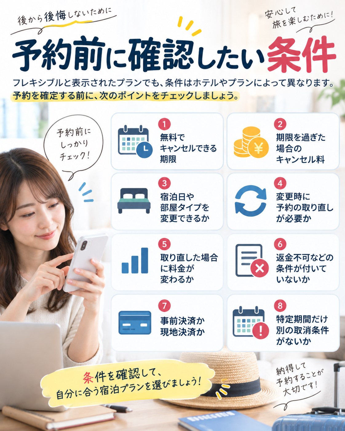 予約前に確認したい条件
