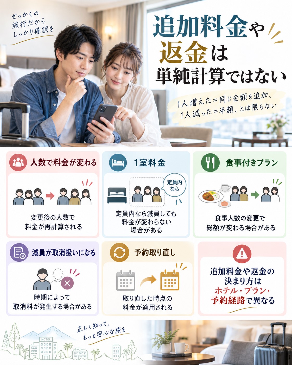 追加料金や返金は単純計算ではない
