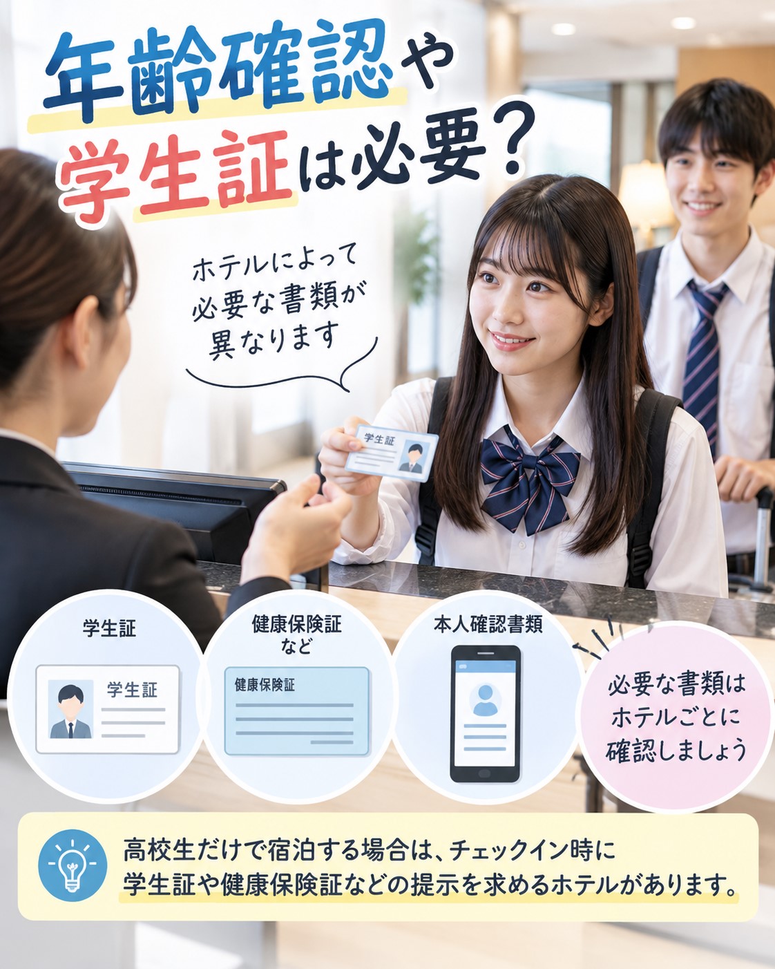 年齢確認や学生証は必要？