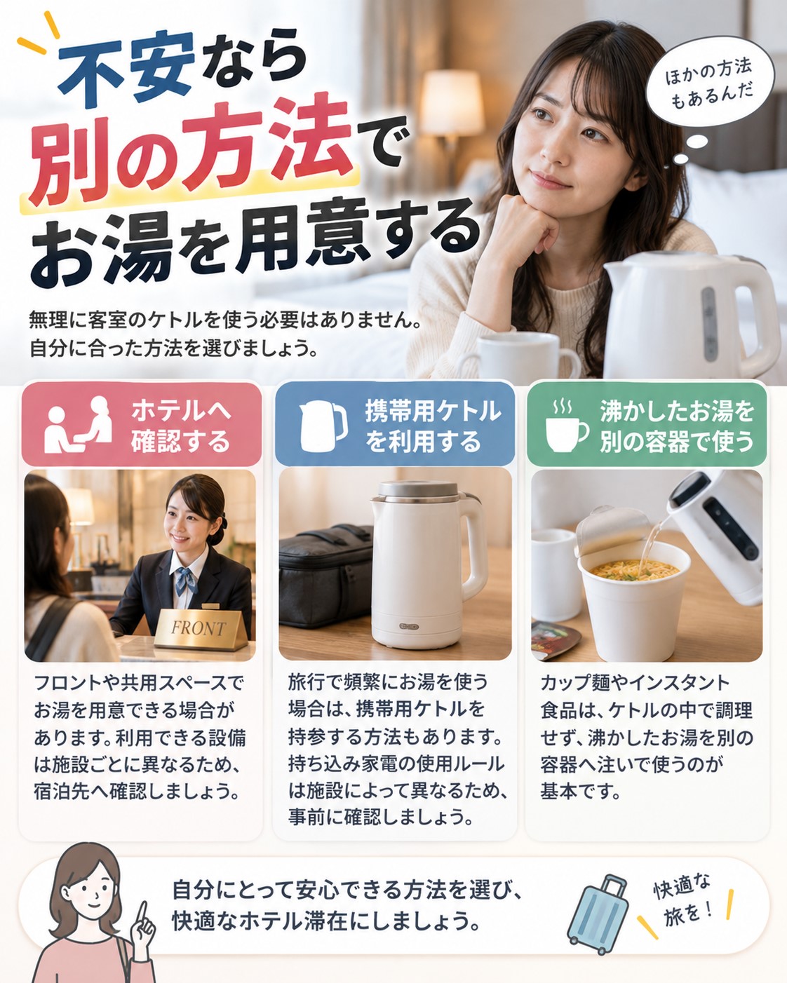不安なら別の方法でお湯を用意する