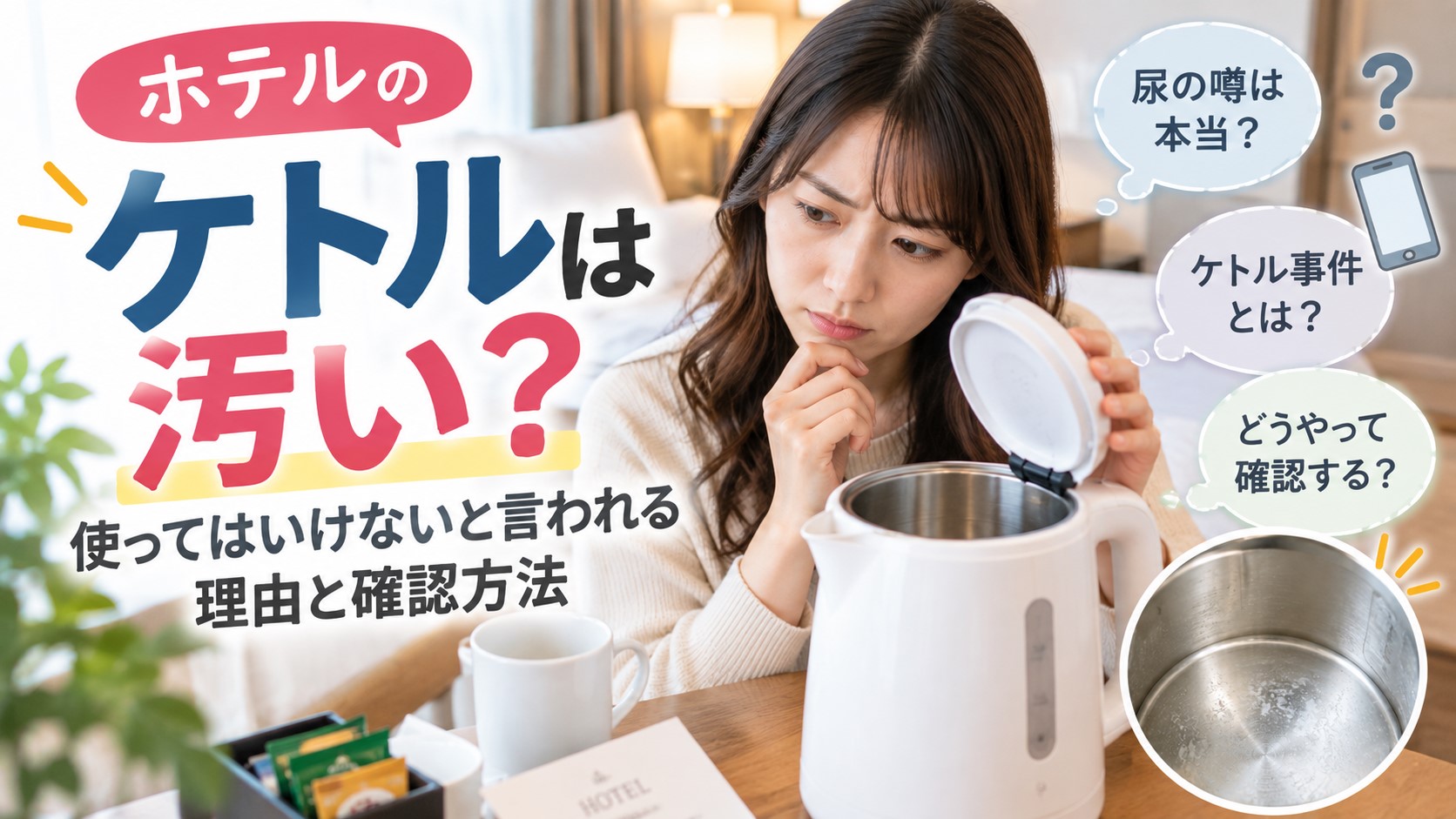 ホテルのケトルは汚い？使ってはいけないと言われる理由と確認方法