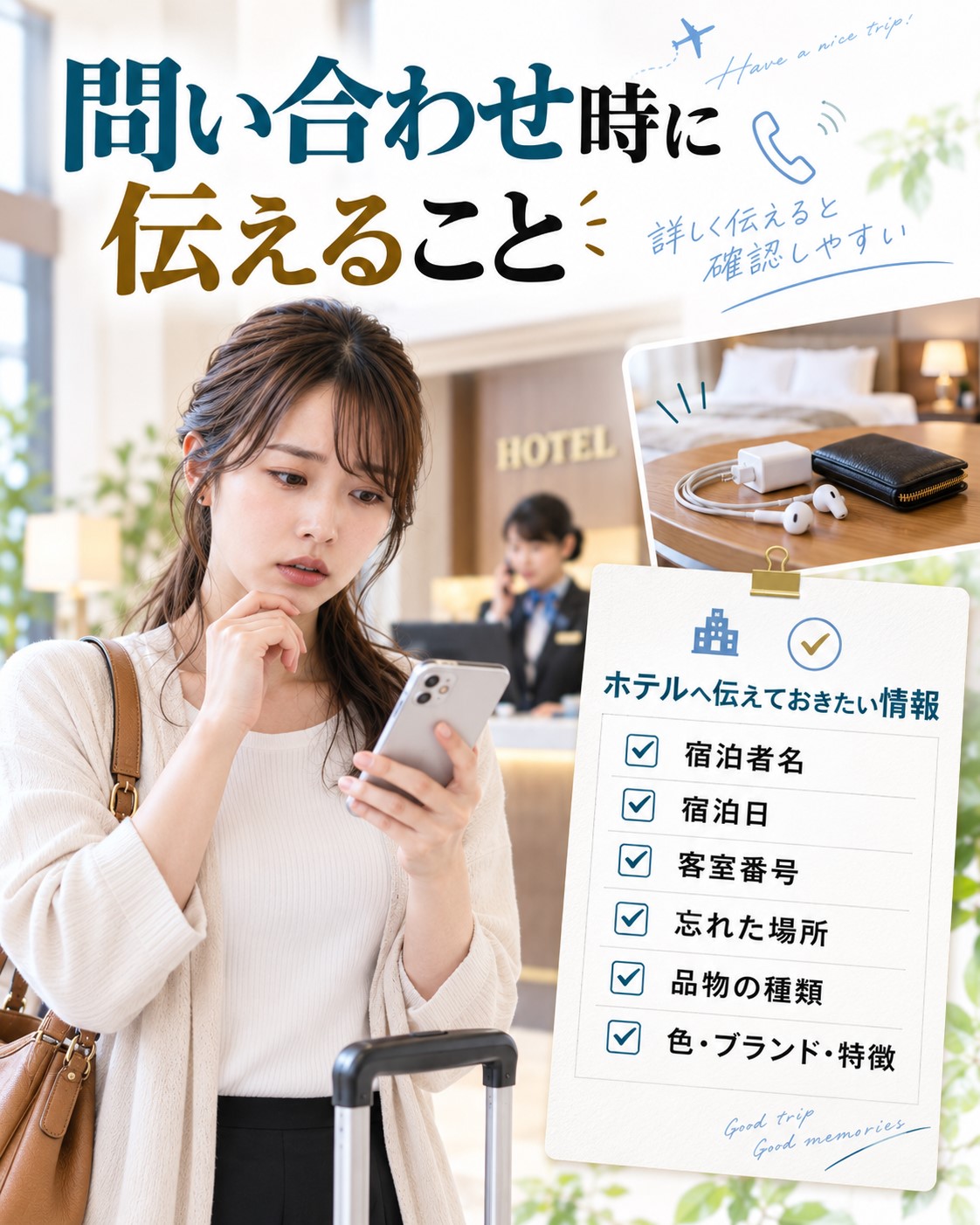 問い合わせ時に伝えること
