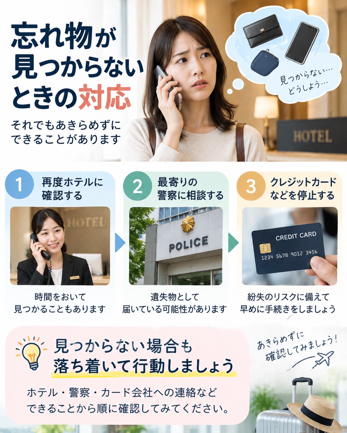 忘れ物が見つからないときの対応