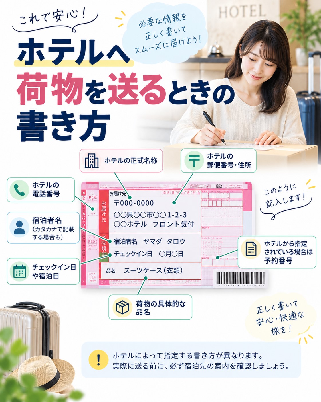 荷物を送るときの書き方