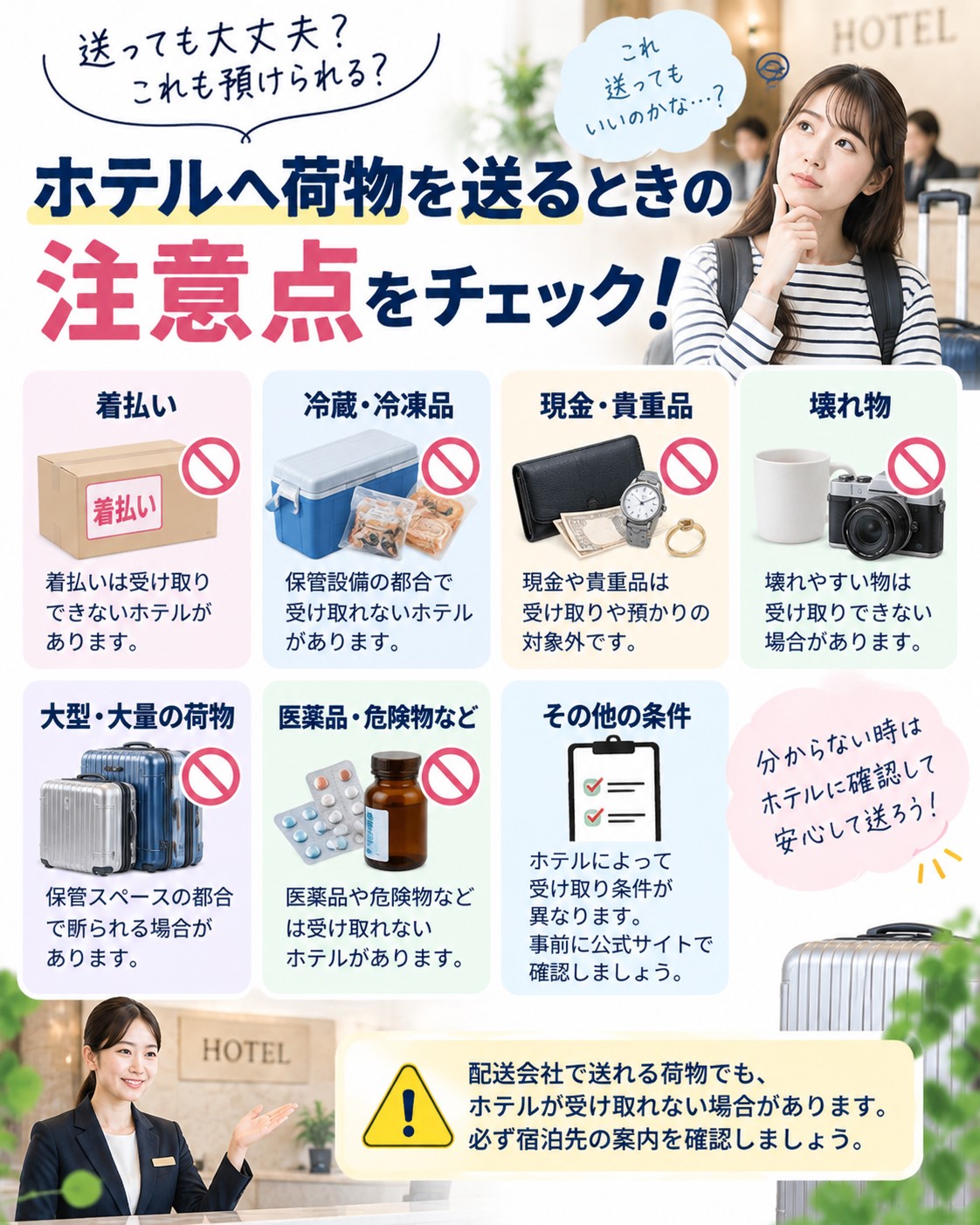 着払い・冷蔵品などの注意点