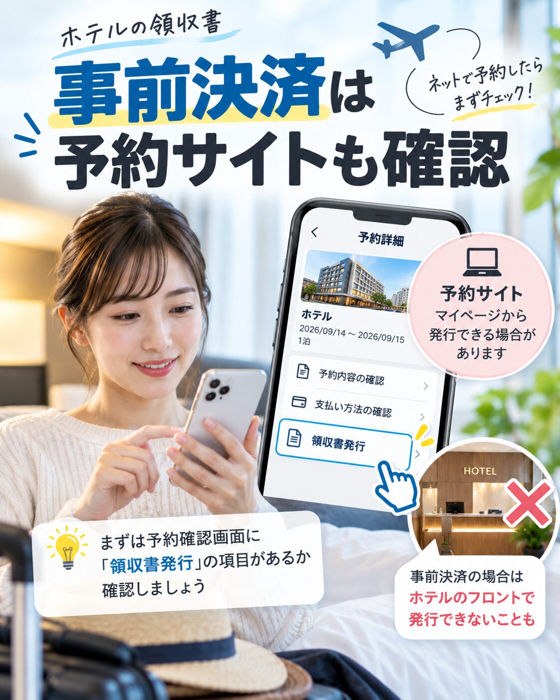 事前決済は予約サイトも確認