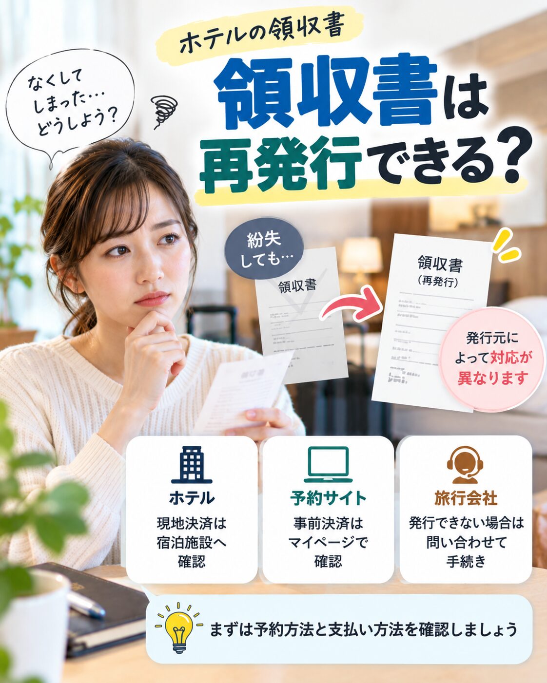 領収書は再発行できる？