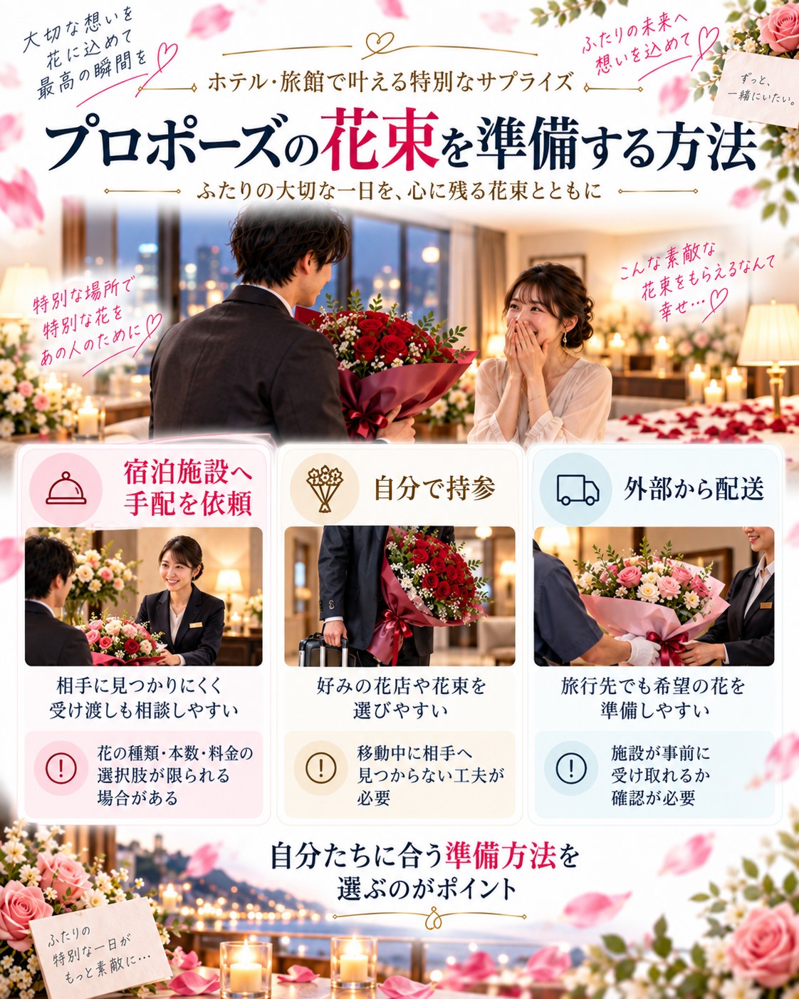 プロポーズの花束を準備する方法