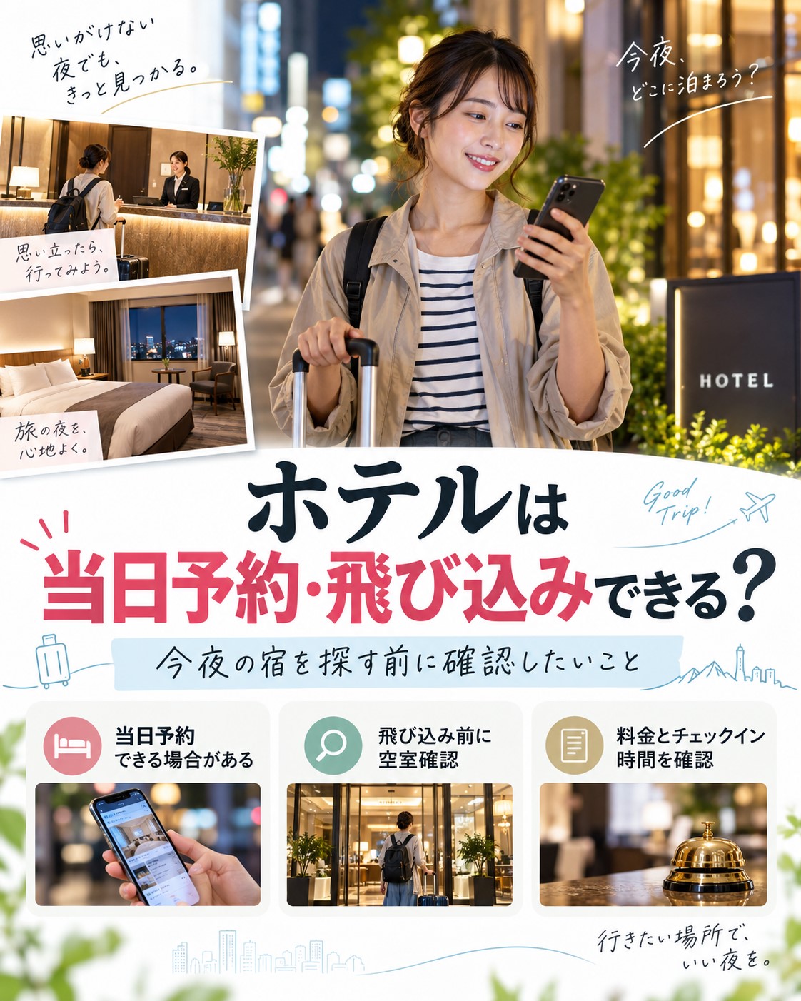 ホテルは当日予約・飛び込みできる？