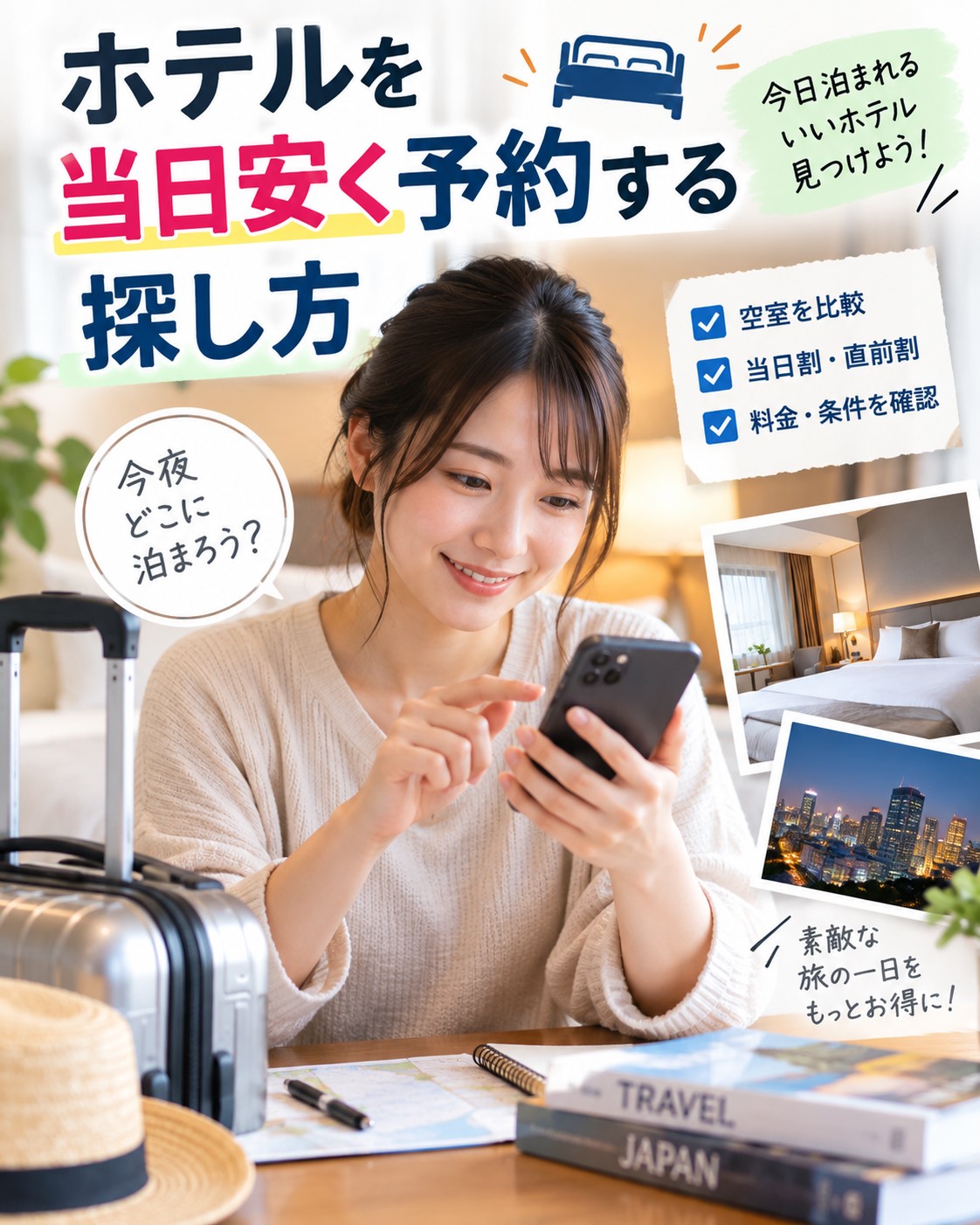 ホテルを当日安く予約する探し方