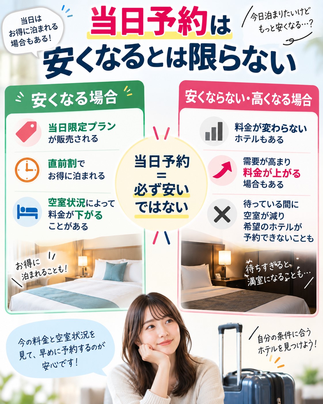 当日予約は安くなるとは限らない