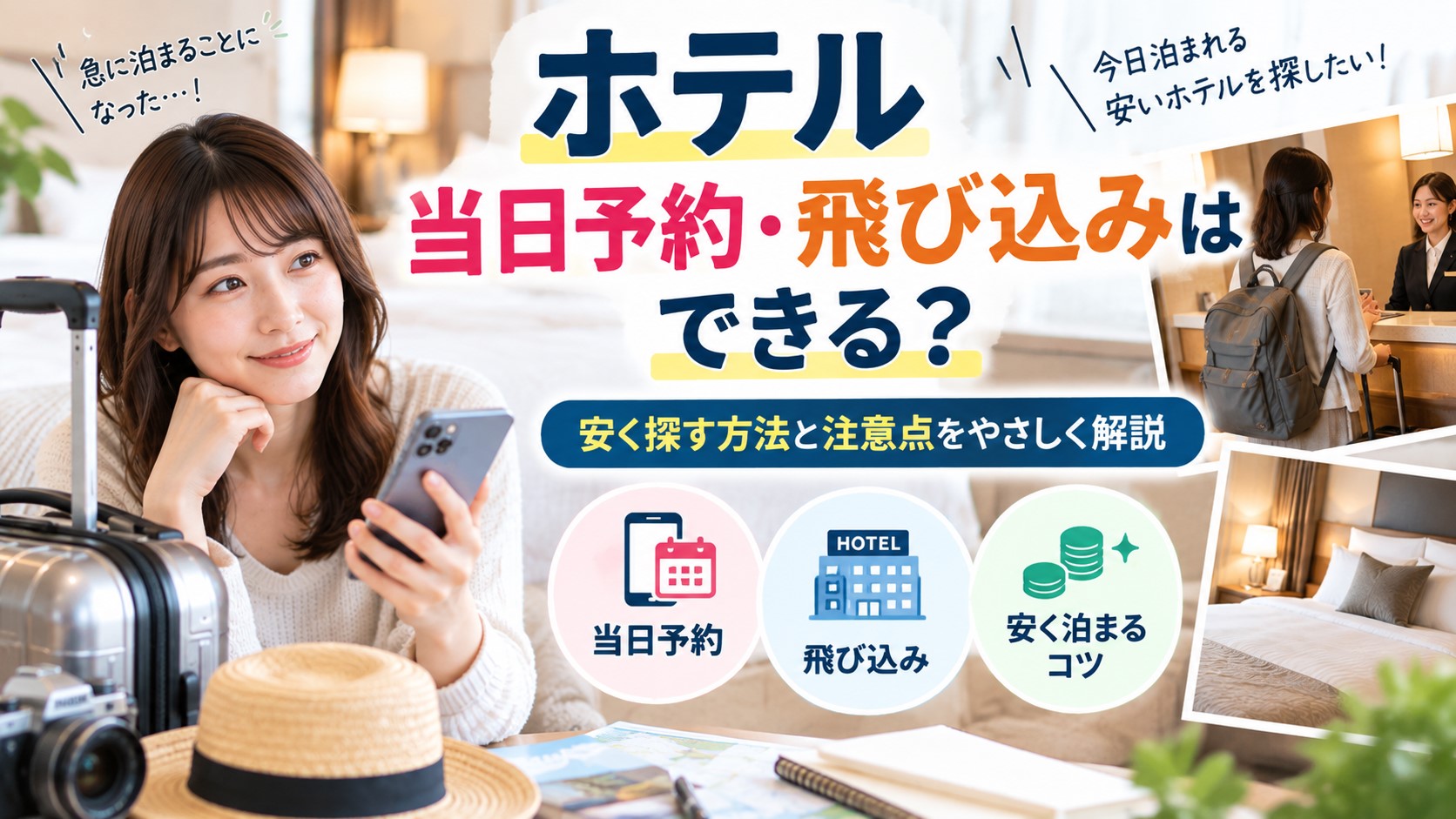 ホテル当日予約・飛び込みはできる？安い宿の探し方と注意点