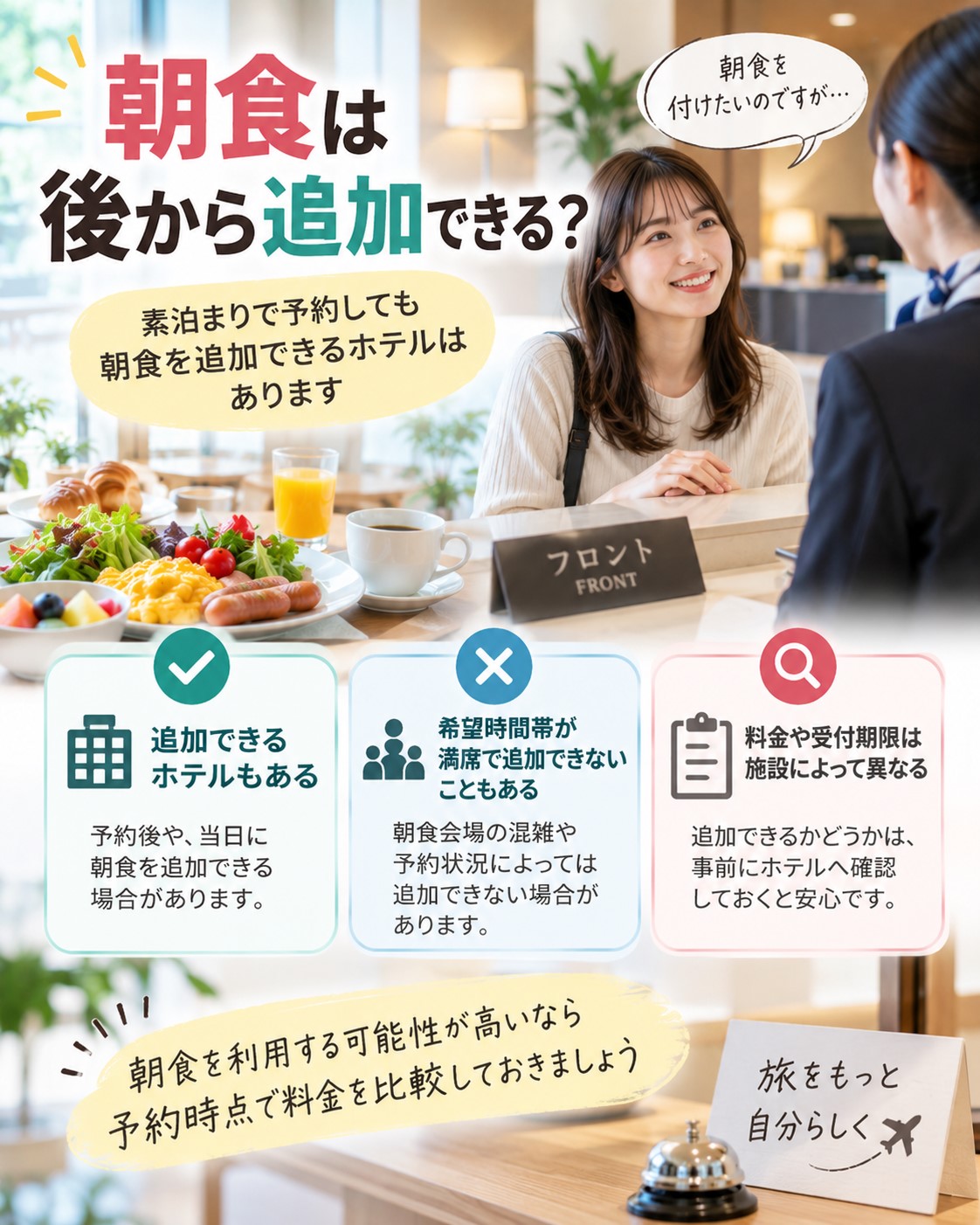 朝食は後から追加できる?