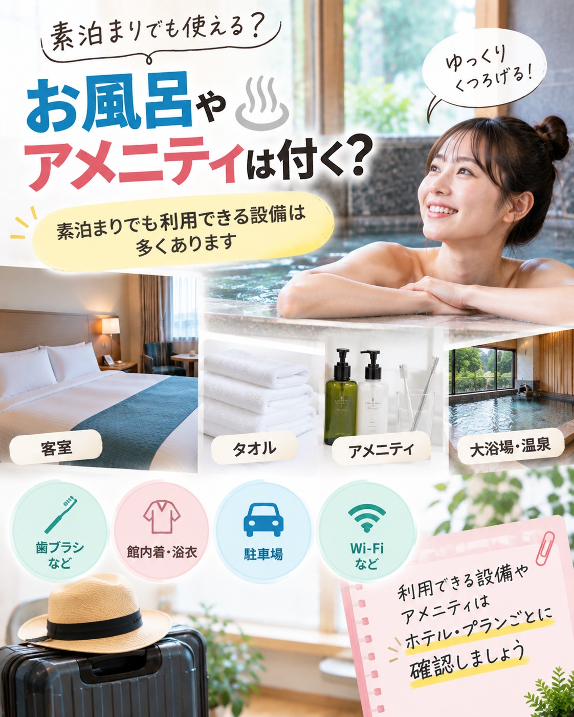 お風呂やアメニティは付く?