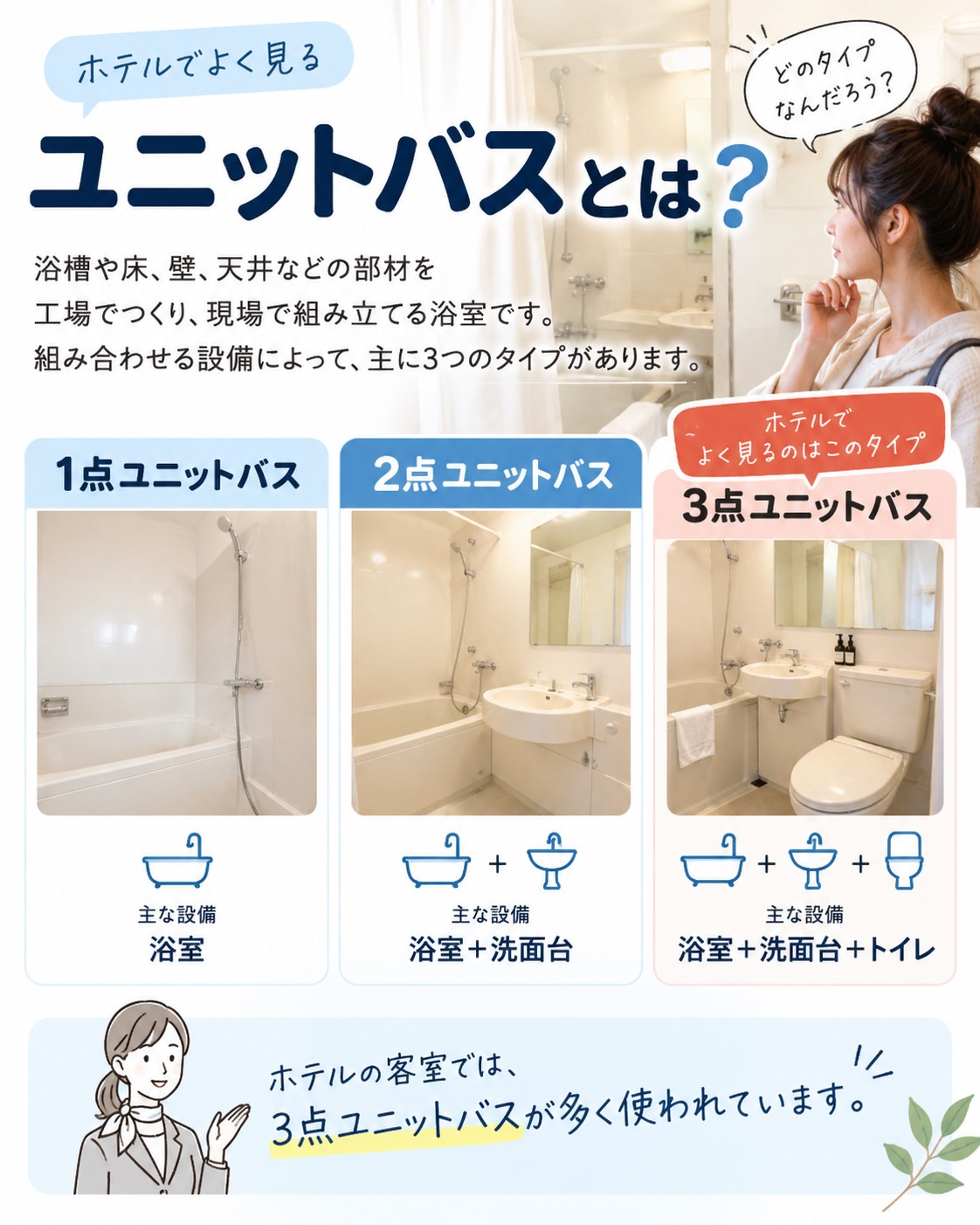 ホテルのユニットバスとは