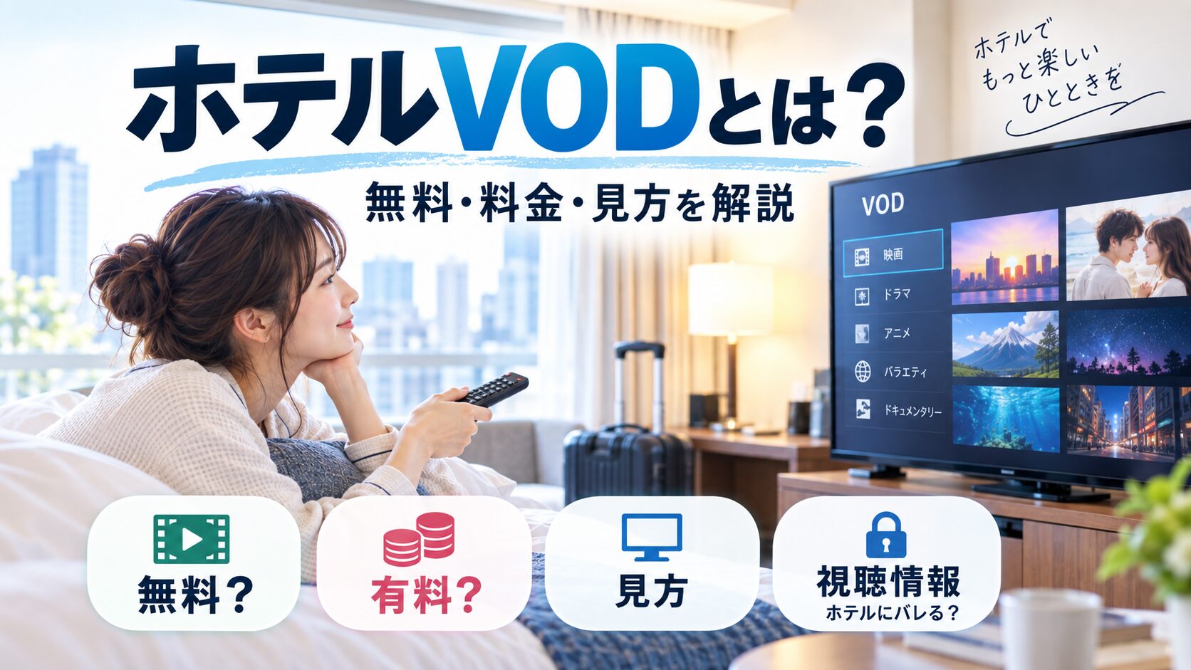 ホテルVODとは？無料か有料か、料金・見方・バレる疑問を解説