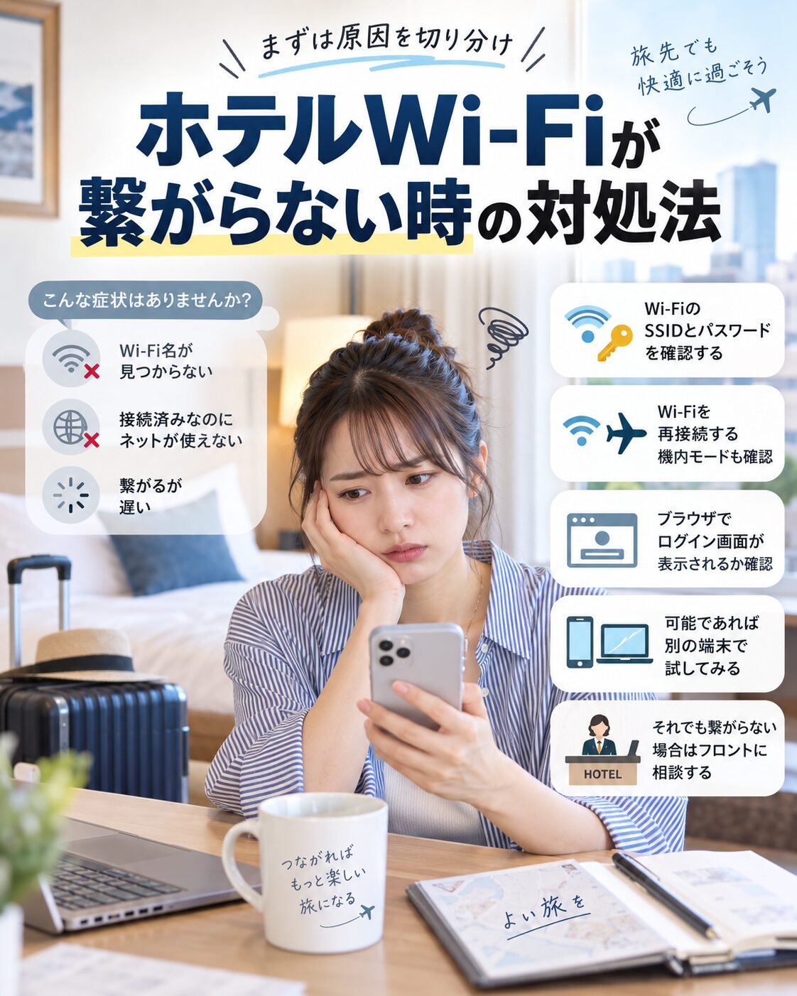 ホテルWi-Fiが繋がらない時の対処法