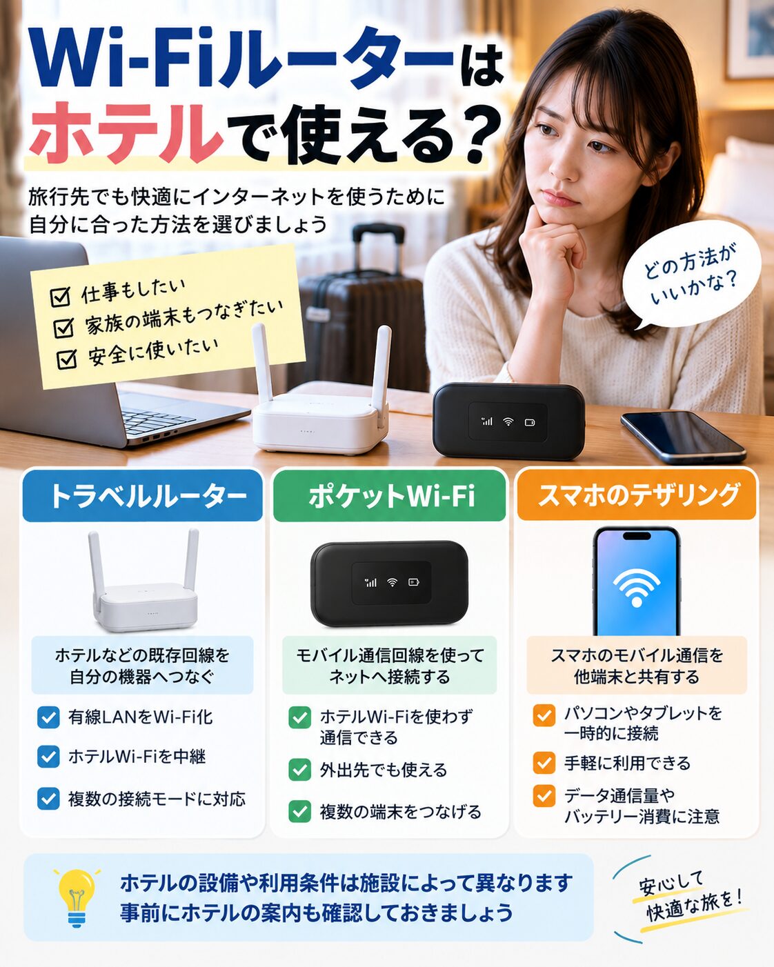 Wi-Fiルーターはホテルで使える?