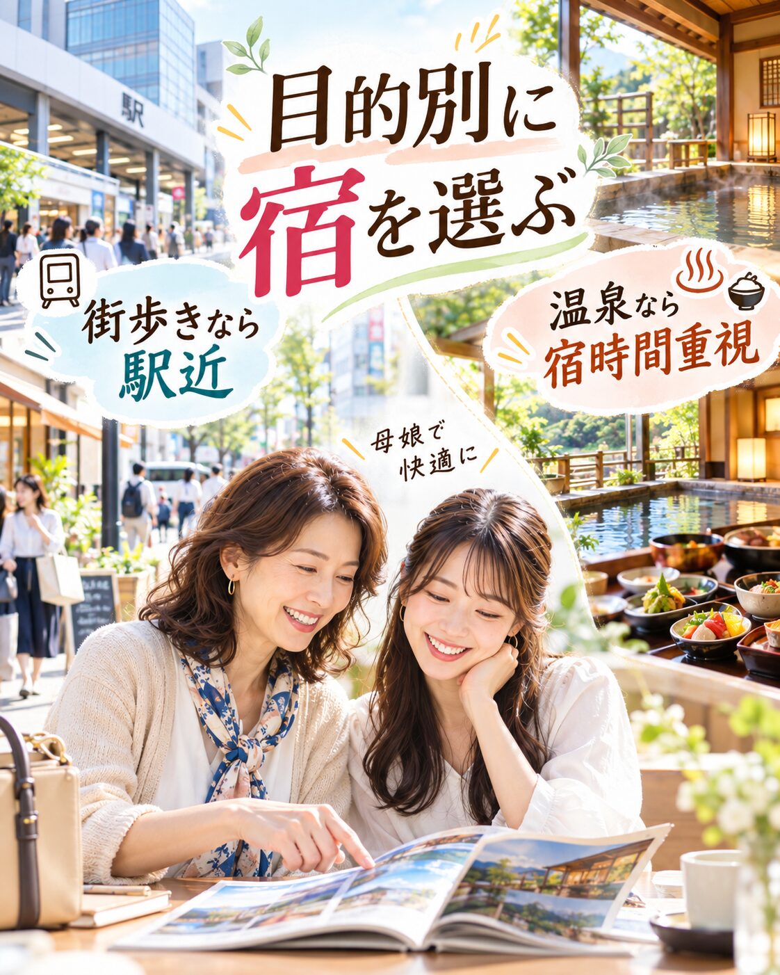 母娘旅行に合う宿を目的別に選ぶ