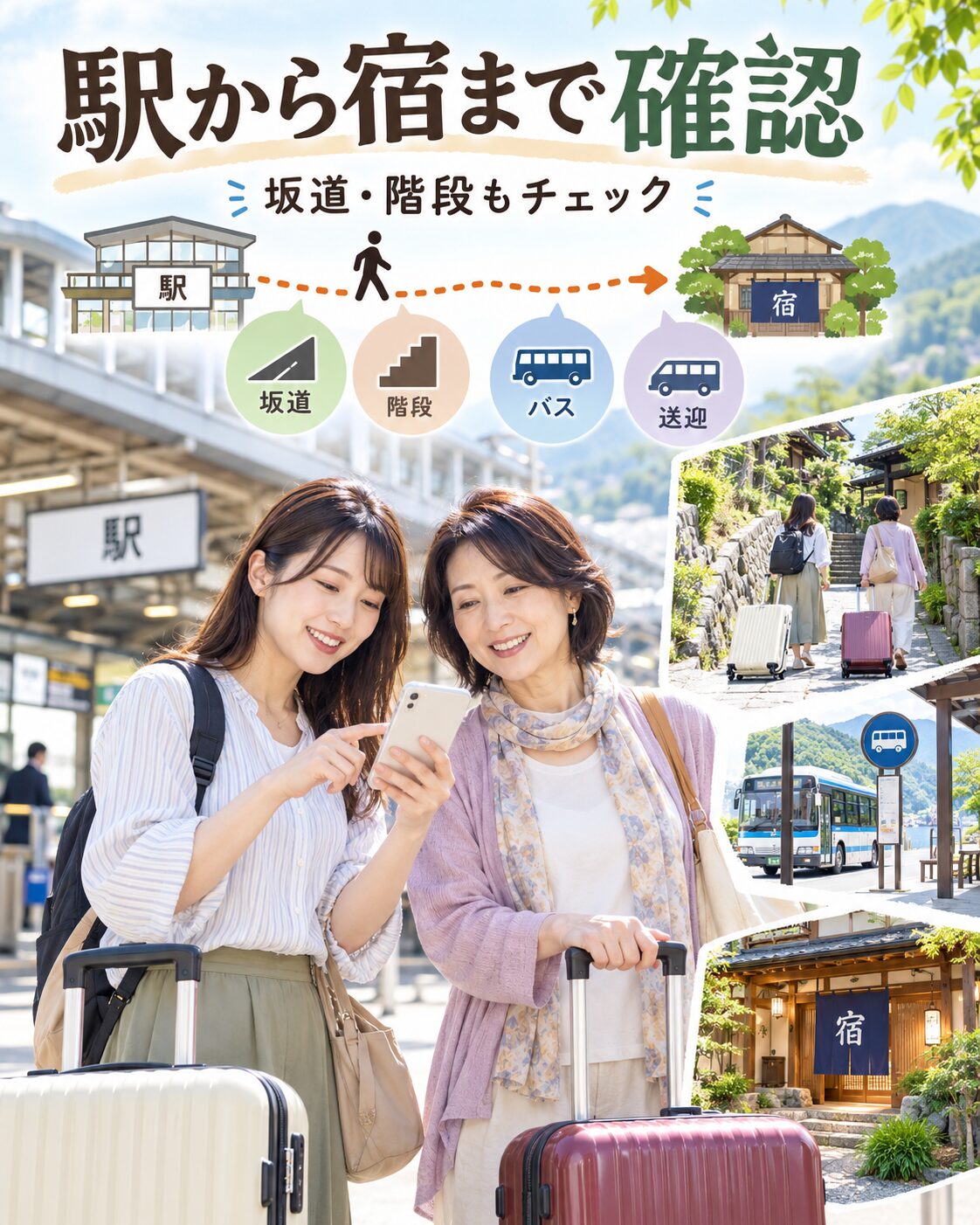 最寄り駅から宿まで確認する