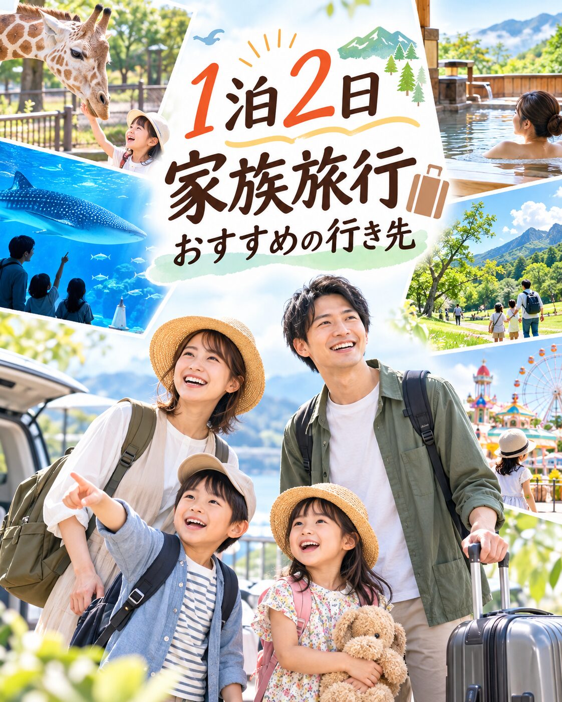 1泊2日の家族旅行おすすめ先