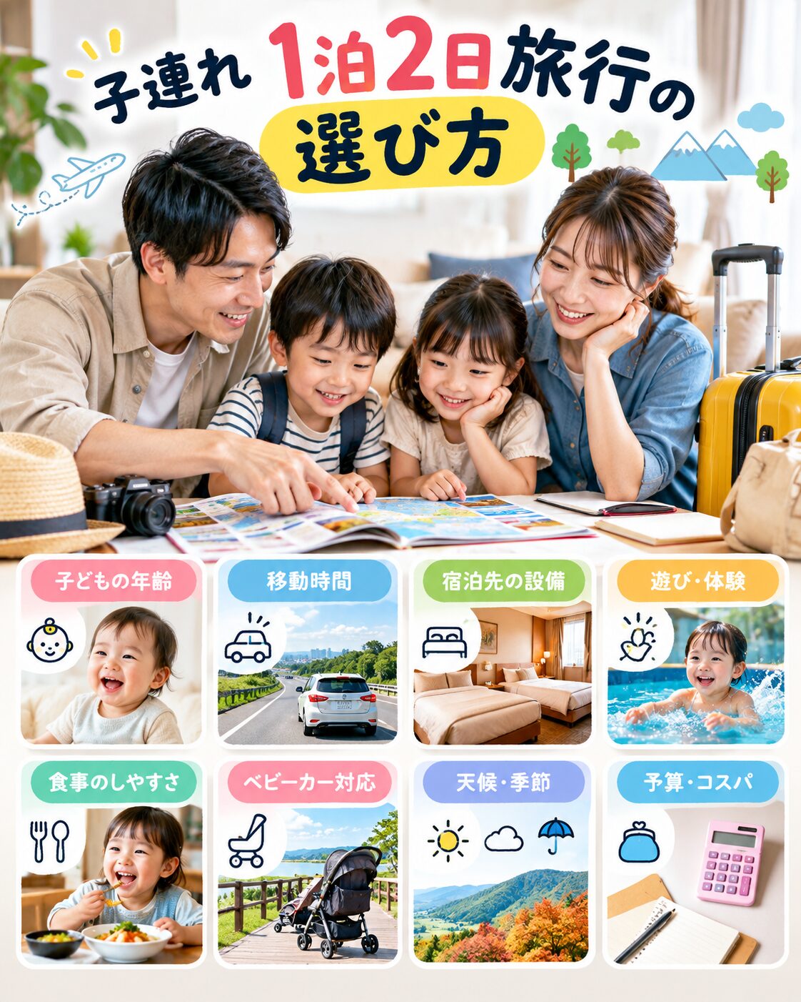 子連れ1泊2日旅行の選び方