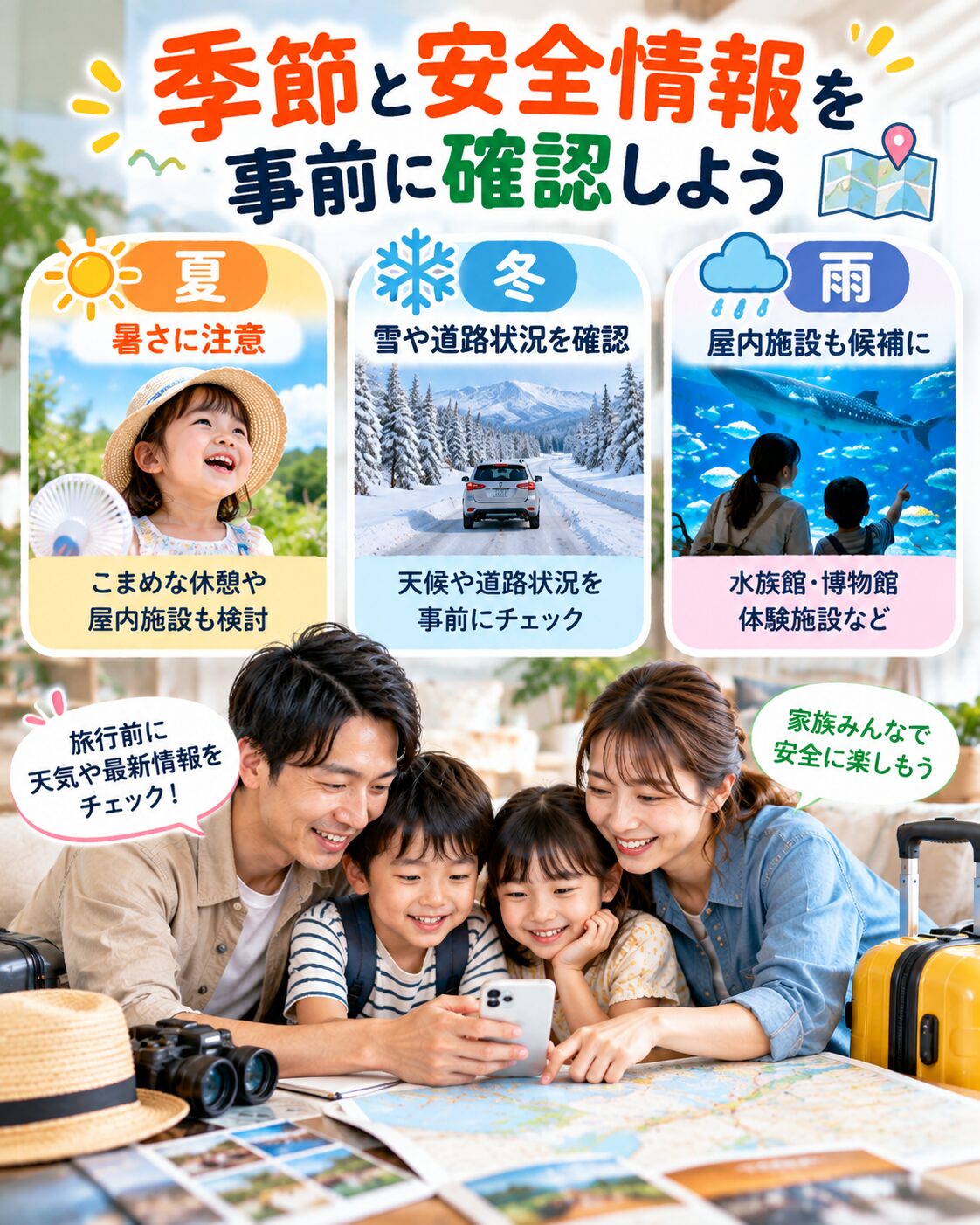 季節と安全情報を事前確認する