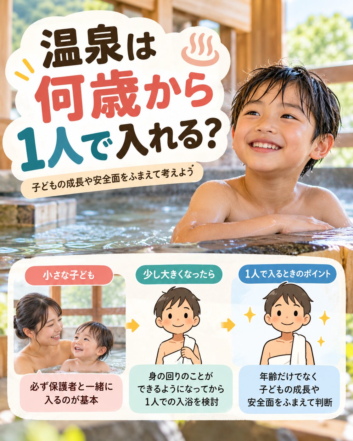 温泉は何歳から1人で入れる?