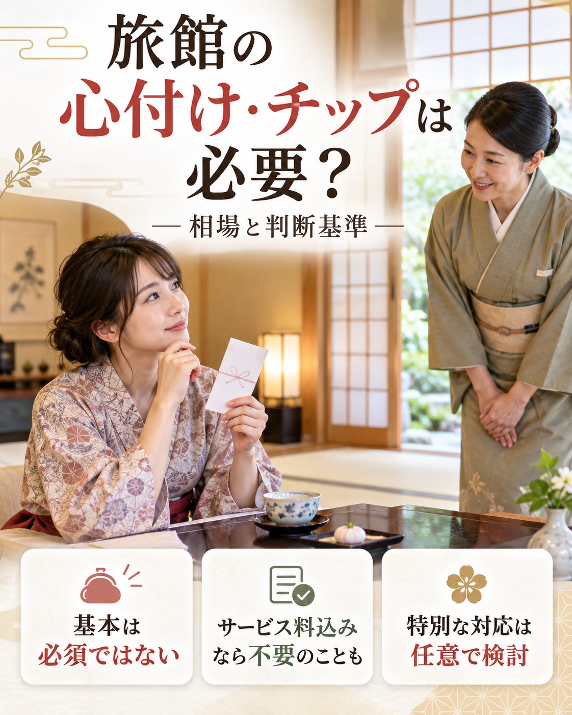 旅館の心付け・チップは必要?相場と判断基準